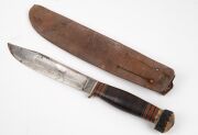 RUNNYMEDE TASMANIA, 21st REGIMENT OF FOOT helmet plate, antique gun case, rifle holster, military compass, bayonet, hunting knife plus an attractive antique military button display affixed to a leather belt. - 8