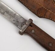 RUNNYMEDE TASMANIA, 21st REGIMENT OF FOOT helmet plate, antique gun case, rifle holster, military compass, bayonet, hunting knife plus an attractive antique military button display affixed to a leather belt. - 11