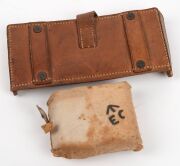 RUNNYMEDE TASMANIA, 21st REGIMENT OF FOOT helmet plate, antique gun case, rifle holster, military compass, bayonet, hunting knife plus an attractive antique military button display affixed to a leather belt. - 15