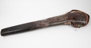 RUNNYMEDE TASMANIA, 21st REGIMENT OF FOOT helmet plate, antique gun case, rifle holster, military compass, bayonet, hunting knife plus an attractive antique military button display affixed to a leather belt. - 16
