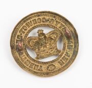 CONVICT DEPARTMENT rare circular brass hat badge, 19th century, 4cm diameter. - 2