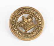 CONVICT DEPARTMENT rare circular brass hat badge, 19th century, 4cm diameter. - 3