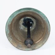 HIATT convict alarm bell with remains of original red painted finish and broad arrow mark, 19th century, ​​​​​​​27.5cm high. - 3