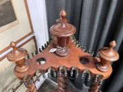 ALCOCK (attributed) handsome antique Australian Tasmanian blackwood revolving billiard cue stand with barley twist supports and lidded urn finials, circa 1870, accompanied by three billiard cues, 126cm high, 59cm diameter. - 5