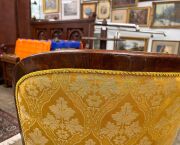 An exceptional and fine early Colonial Australian cedar salon chair, handsomely crafted in eucalypt and red gum with cross banded decoration, scrolling arms and ring turned legs, Sydney origin, circa 1835, 82cm high, 55cm across the arms - 9