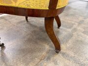 An exceptional and fine early Colonial Australian cedar salon chair, handsomely crafted in eucalypt and red gum with cross banded decoration, scrolling arms and ring turned legs, Sydney origin, circa 1835, 82cm high, 55cm across the arms - 12