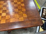 A rare Colonial Australian cedar games table with lyre shaped column and strings of brush cypress pine, with chess board top inlaid with burr cedar and cypress pine, New South Wales origin, circa 1850, 73cm high, 58cm wide, 41.5cm deep. - 13