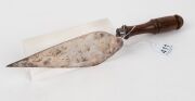 [ROCKHAMPTON INTEREST] Australian silver presentation trowel with turned blackbean handle, engraved "PRESENTED TO THE RIGHT HONOURABLE REVEREND DR. STAUNTON BISHOP OF NORTHERN QUEENSLAND ON THE OCCASION OF HIS LAYING THE CORNER STONE OF THE CHURCH OF ST. - 3