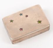 Two Australian silver vesta cases with Southern Cross motif in coloured paste stones, early 20th century, one stamped "HARDY BROS. STERLING SILVER", ​​​​​​​6cm wide, 113 grams total. - 2