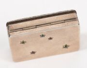 Two Australian silver vesta cases with Southern Cross motif in coloured paste stones, early 20th century, one stamped "HARDY BROS. STERLING SILVER", ​​​​​​​6cm wide, 113 grams total. - 3
