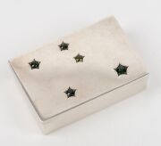 Two Australian silver vesta cases with Southern Cross motif in coloured paste stones, early 20th century, one stamped "HARDY BROS. STERLING SILVER", ​​​​​​​6cm wide, 113 grams total. - 6