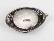 RHODA WAGER Australian silver and pearl brooch, circa 1920, stamped "WAGER", 3.2cm wide. - 2
