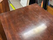 An early Colonial Australian cedar six leg sideboard in the Sheraton manner with huon pine stringing, diamond escutcheon inlays, tapered legs terminating in spade feet, New South Wales origin, circa 1820. Each drawer blade veneered in cedar on solid beefw - 8