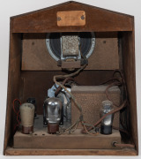A vintage timber cased mantle radio, ​​​​​​​45cm high. - 4
