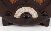 EKCO vintage Art Deco brown bakelite circular mantle radio, 36.5cm high. - 3