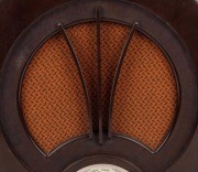 EKCO vintage Art Deco brown bakelite circular mantle radio, 36.5cm high. - 4