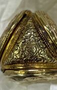 An unusual antique yellow gold triple door locket, made to house six images, circa 1870, ​​​​​​​2.3cm high, 6.6 grams total. - 3