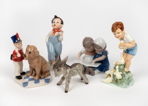 Five assorted porcelain statues, ROYAL WORCESTER, ROYAL COPENHAGEN, GOEBEL, and others, 20th century, ​​​​​​​the largest 17cm high.