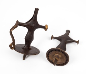 Two antique Indian tulwa sword hilts, 18th/19th century, the larger 19cm long overall.