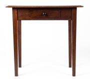 An antique single drawer hall table with square tapering legs, cedar and pine, South Australian origin, 19th century, 78cm high, 81cm wide, 46cm deep.