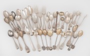 Assorted antique and vintage sterling silver and Continental silver flat ware including Irish and Scottish examples, ((qty), 710 grams total.