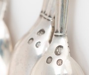 GEORG JENSEN set of eleven Danish sterling silver "Acanthus" pattern teaspoons, 20th century, 11.5cm, 157 grams. - 2