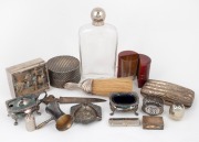 Assorted sterling silver and silver plated accessories, 19th and 20th century, (15 items).