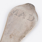 A George I Britannia silver dog nose spoon, made in the provincial town of Exeter, circa 1715, ​​​​​​​17.5cm long, 45 grams. - 2