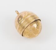 An antique 15ct gold swivel ball style pendant locket, circa 1870, ​​​​​​​2.4cm high, 4.8 grams. - 2