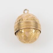 An antique 15ct gold swivel ball style pendant locket, circa 1870, ​​​​​​​2.4cm high, 4.8 grams. - 3