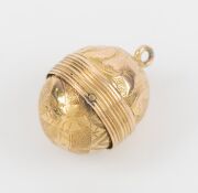 An antique 15ct gold swivel ball style pendant locket, circa 1870, ​​​​​​​2.4cm high, 4.8 grams. - 4