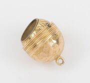 An antique 15ct gold swivel ball style pendant locket, circa 1870, ​​​​​​​2.4cm high, 4.8 grams. - 5