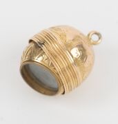 An antique 15ct gold swivel ball style pendant locket, circa 1870, ​​​​​​​2.4cm high, 4.8 grams. - 8