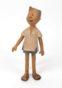 LAPIDIYA Ltd. Srulik vintage rubber toy doll, circa 1958, stamped "LDPIDIYA Ltd. ISRAEL", ​​​​​​​24cm high.