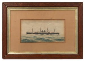 GEORGE HAMILTON HAMMON (1869-1960), R.M.S. Victoria, watercolour, signed lower right "G.H. Hammon", titled on the mount lower centre, ​​​​​​​12 x 23cm, 30 x 41cm overall.