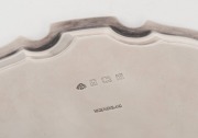 An English sterling silver salver with engraved ownership monogram, mid 20th century, 20.5cm wide, 355 grams. - 2