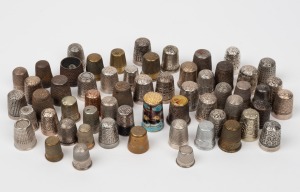 Collection of assorted antique and vintage thimbles, mostly plated, (qty).