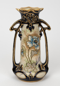 ROYAL VIENNA Art Nouveau porcelain vase with poppy decoration by ERNST WAHLISS, circa 1900, factory mark to base, 21.5cm high.