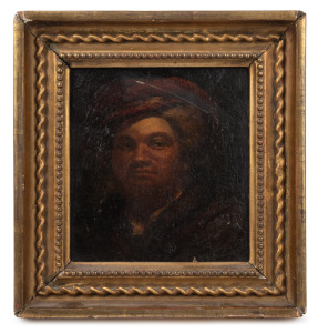 ARTIST UNKNOWN, Lord Reynolds, oil on canvas, titled on the stretcher verso, 17 x 16cm, 24 x 23cm overall.