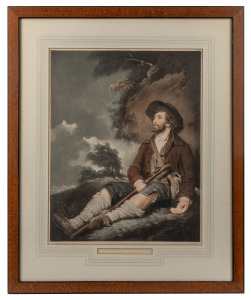 ARTIST UNKNOWN, The Weary Traveller, coloured lithograph, ​​​​​​​50 x 57cm, 68 x 56cm overall.