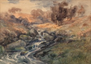 D. PATON, (country stream), watercolour, signed lower right "D. Paton", 23 x 33cm, 40 x 48cm overall.