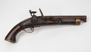 An antique Indian flintlock pistol, 18th/19th century, A/F, ​​​​​​​41.5cm long overall.