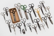 Collection of assorted antique and vintage scissors and crimping shears, (qty).