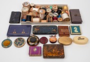 Assorted needle cases, cotton and thread spools, advertising ware and pin cases, mixed vintages, (qty).