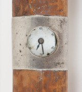An antique Austrian novelty clock walking stick with silver cap and collar, housing a Viennese movement, stamped "L. Holuska, Wien", 19th century, ​​​​​​​87cm high. - 2