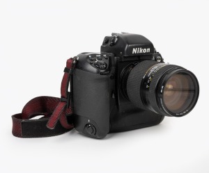 NIPPON KOGAKU: 1996 Nikon F5 SLR camera [#3155920] with Nikkor AF 35-70mm f2.8D, B+W lens filter, and Nikon F5 strap.
