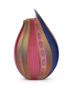 LINO TAGLIAPIETRA (1934 - ) impressive Murano glass vase with murrines and scarvo finish, engraved "L. Tagliapietra, Murano", 36cm high.