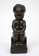 SOPHIA ROSAMUND PRAEGER (1867-1954) "The Philosopher" cast bronze statue, signed and titled "The Philospher, S. R. Praeger, 1916", 19cm high. - 2