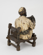 An antique Austrian cold-painted bronze statue of a seated scholar, circa 1900, ​​​​​​​11cm high. - 4