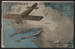 Aerophilately & Flight Covers: 6 August 1919 (AAMC.22aa) a specially printed Souvenir Aerial Post Card prepared for Captain Harry Butler's Adelaide - Minlaton flights; unused.